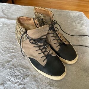 Thorocrft  Men's leather High-Top Sneakers Sz 10 black/ brown